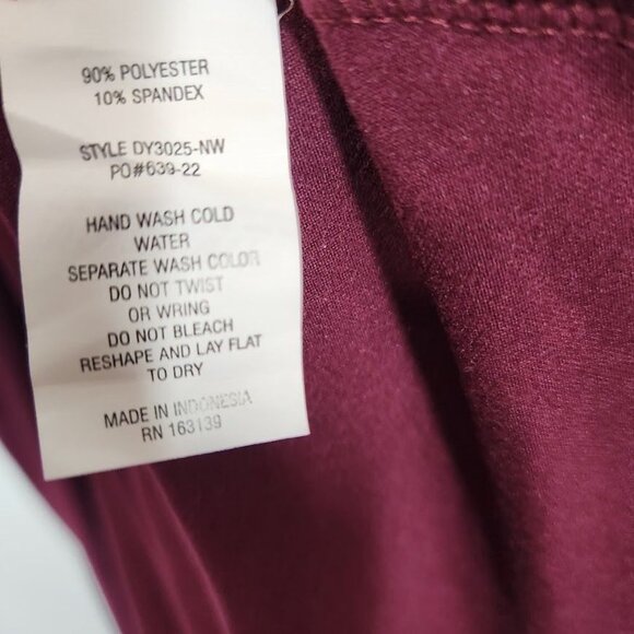 Shiela Rose Short Sleeve Jersey Knee Length T-shirt Dress in Maroon -‎ Size 3X - Picture 6 of 6